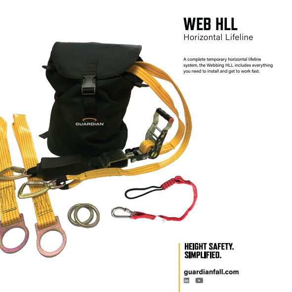 WEB HLL - TEMPORARY HORIZONTAL LIFELINE with Ratchet