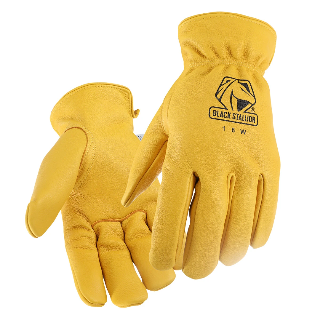 Black Stallion Premium Grain Deerskin Winter Drivers Glove