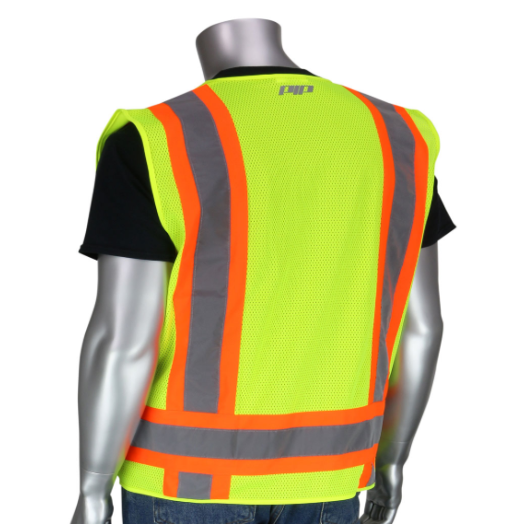 PIP ANSI Type R Class 2 Two-Tone Eleven Pocket Surveyors Vest