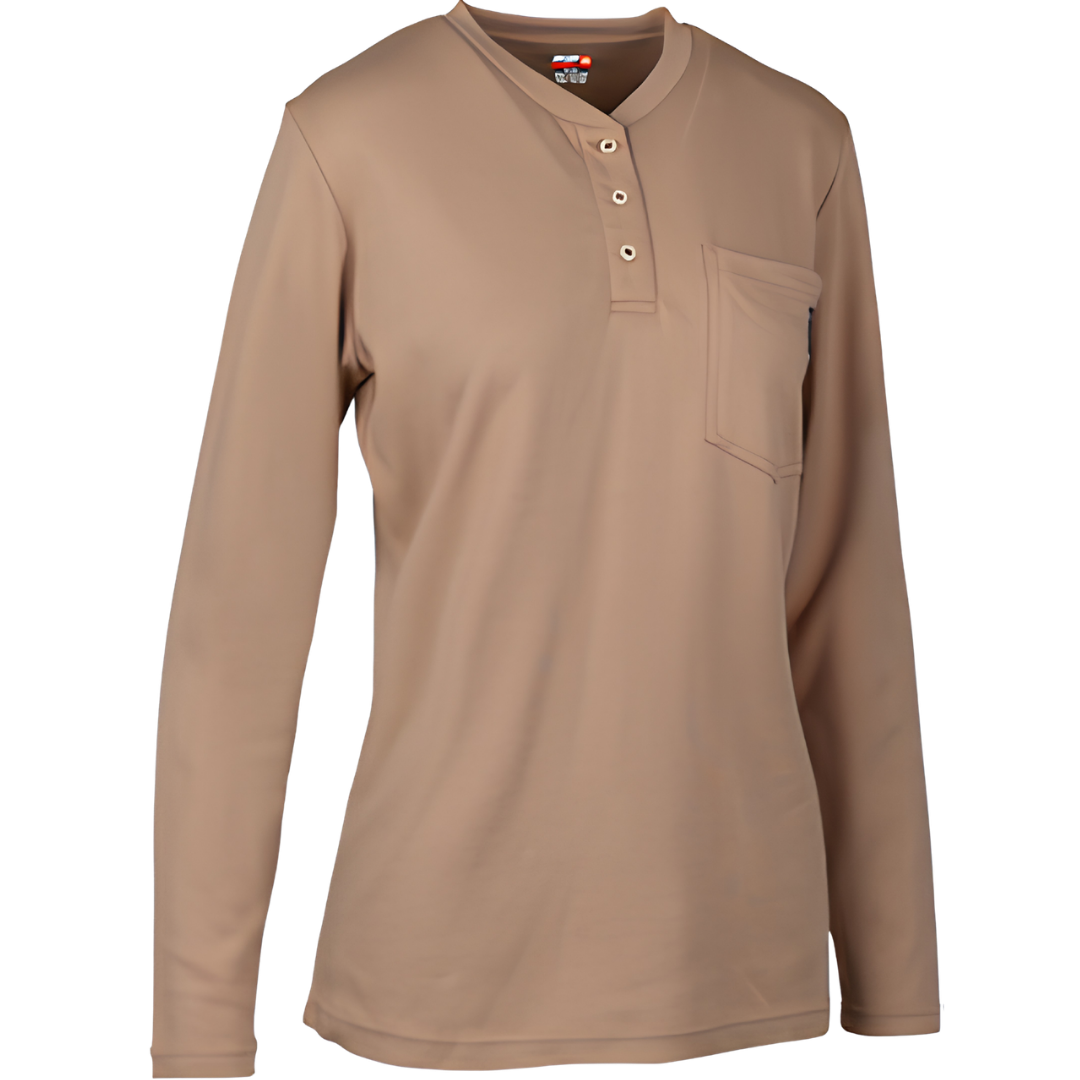 AR/FR Dual-Certified Long Sleeve Henley - 10.6 cal/cm2 | PIP