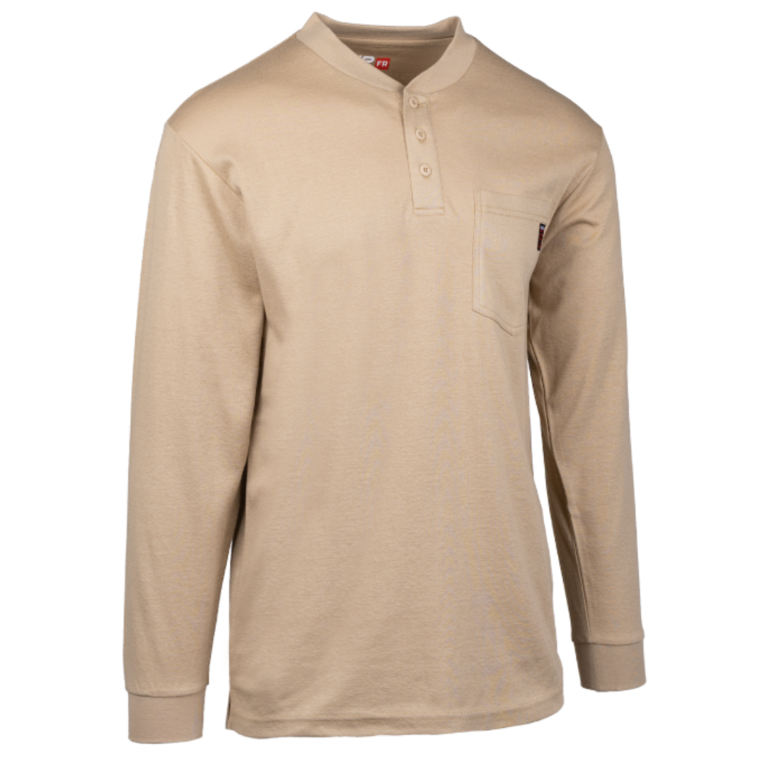 AR/FR Dual-Certified Long Sleeve Henley - 10.6 cal/cm2 | PIP