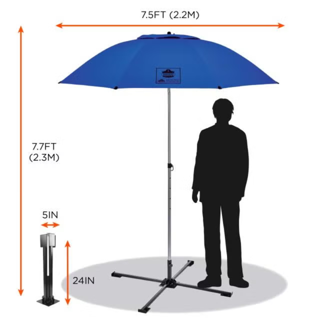SHAX 6199 Lightweight Work Umbrella and Stand Kit