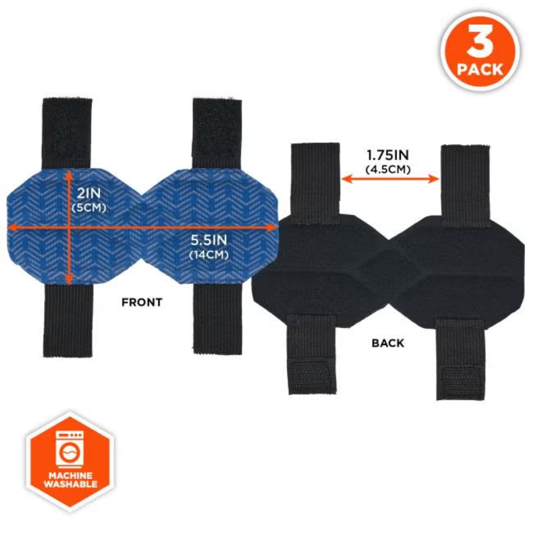 Chill-Its 6613 Hard Hat Cooling Ratchet Pad - Moisture-Wicking (3-pack)