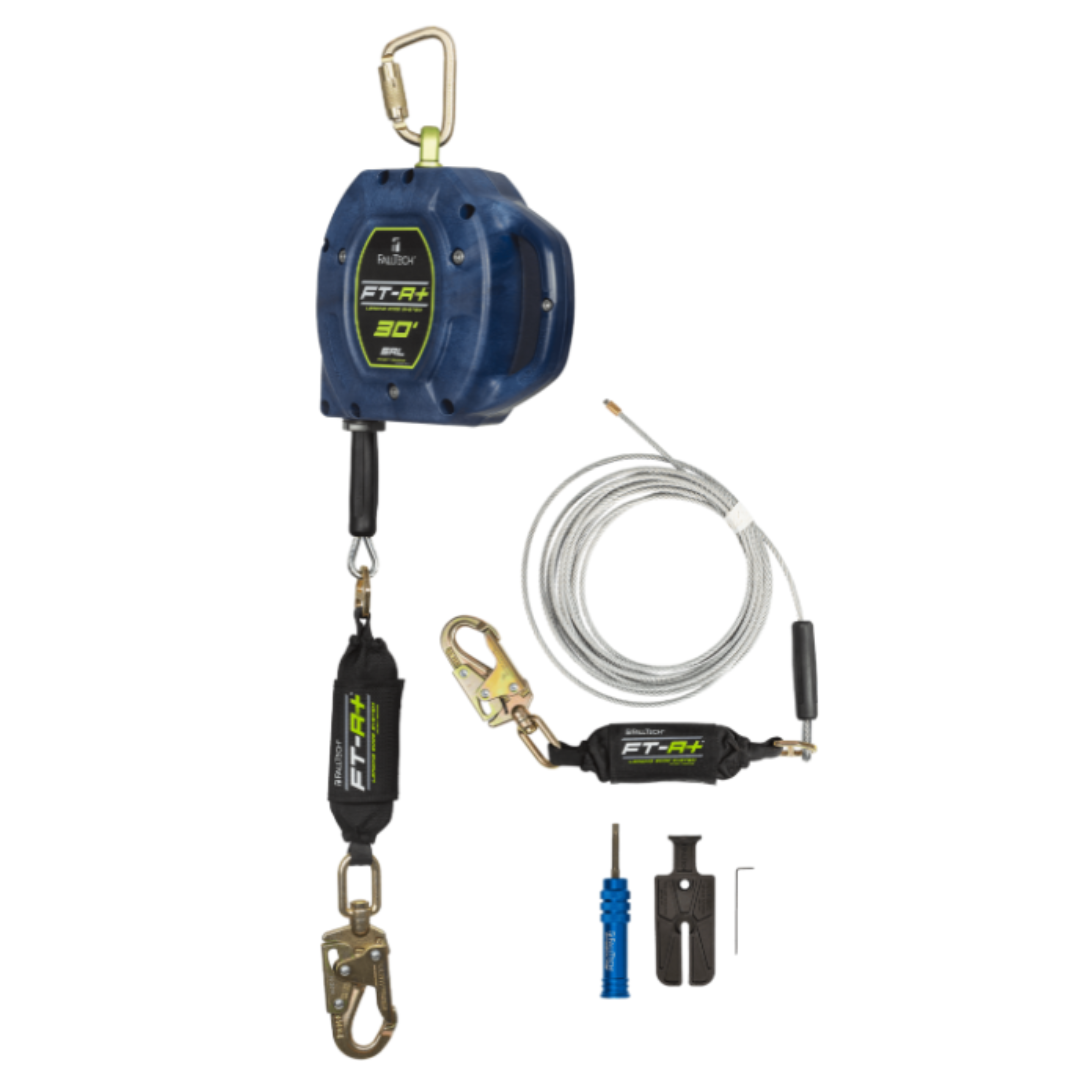 FT-R+™ SRL Kit, includes 30' Class 2 Leading Edge SRL, Replacement Cable Kit, and Tools, 420 lb. max