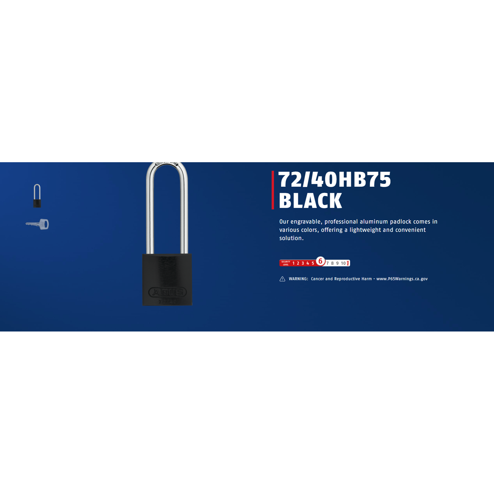 ABUS Padlock aluminum 72/40HB75 (keyed different)