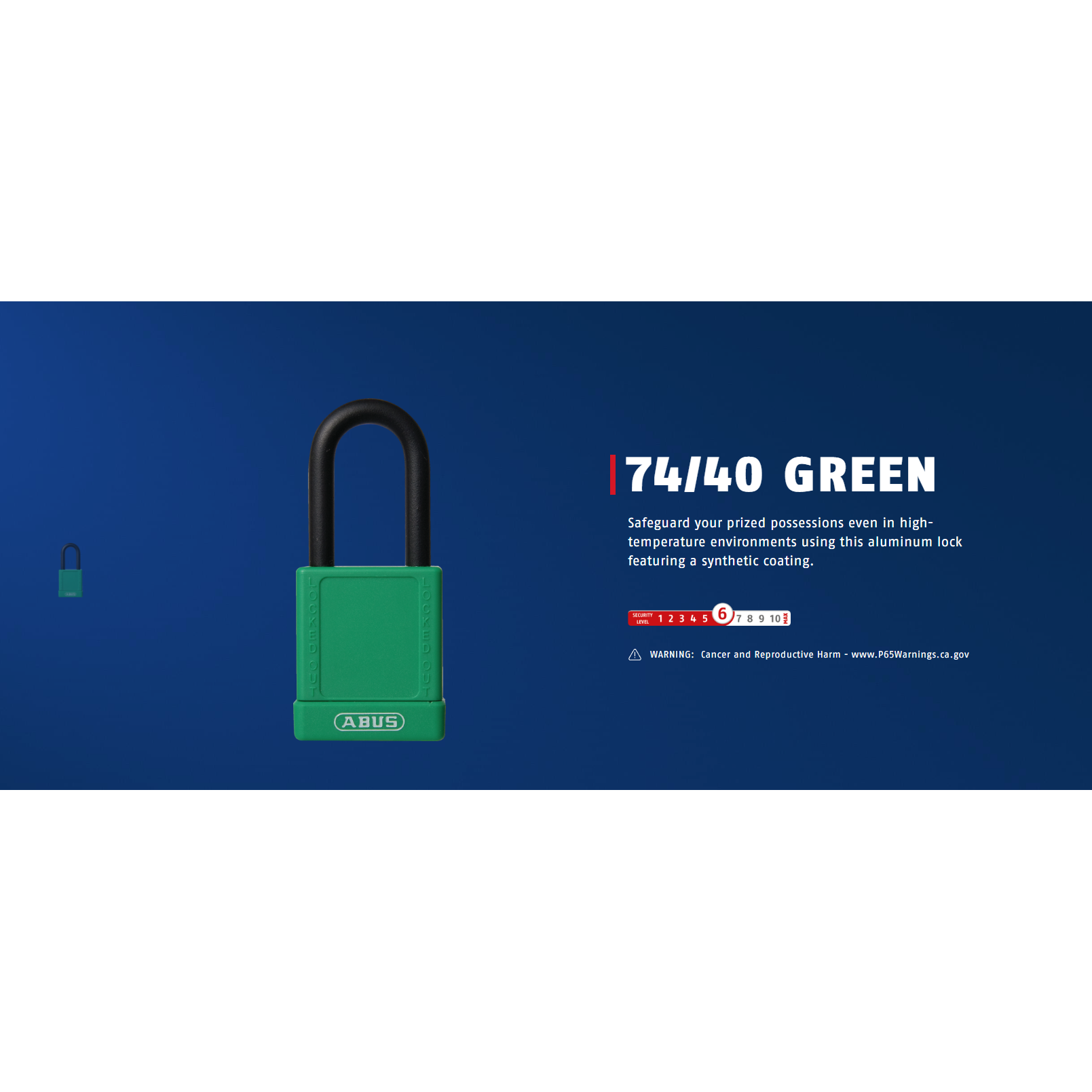 ABUS 74/40 Plastic-Covered Aluminum Core Padlock (Keyed Alike or Keyed Different)