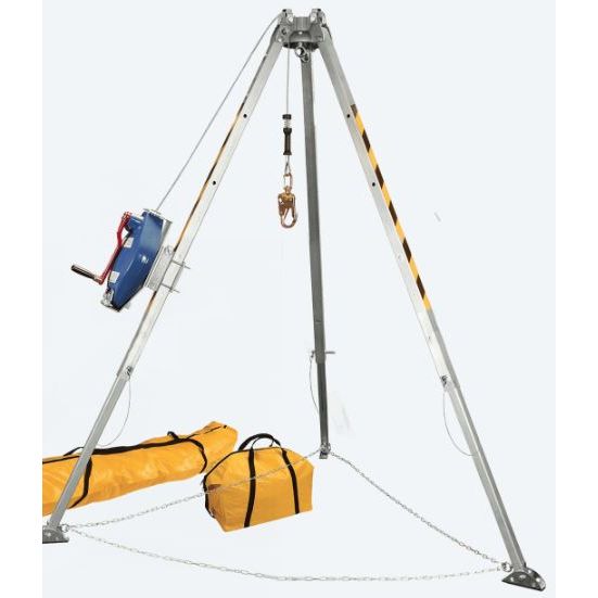 7508-8' Confined Space Tripod System with 60' Galvanized Steel SRL-R