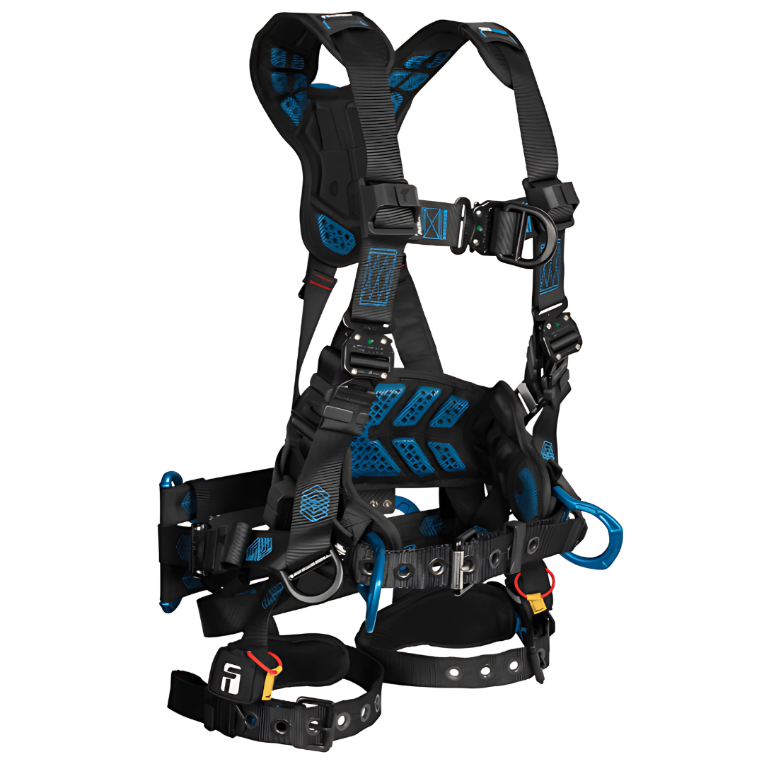 Carbon FT-One Tower 6D Tower Climber Full Body Harness, Tongue Buckle Leg Adjustments