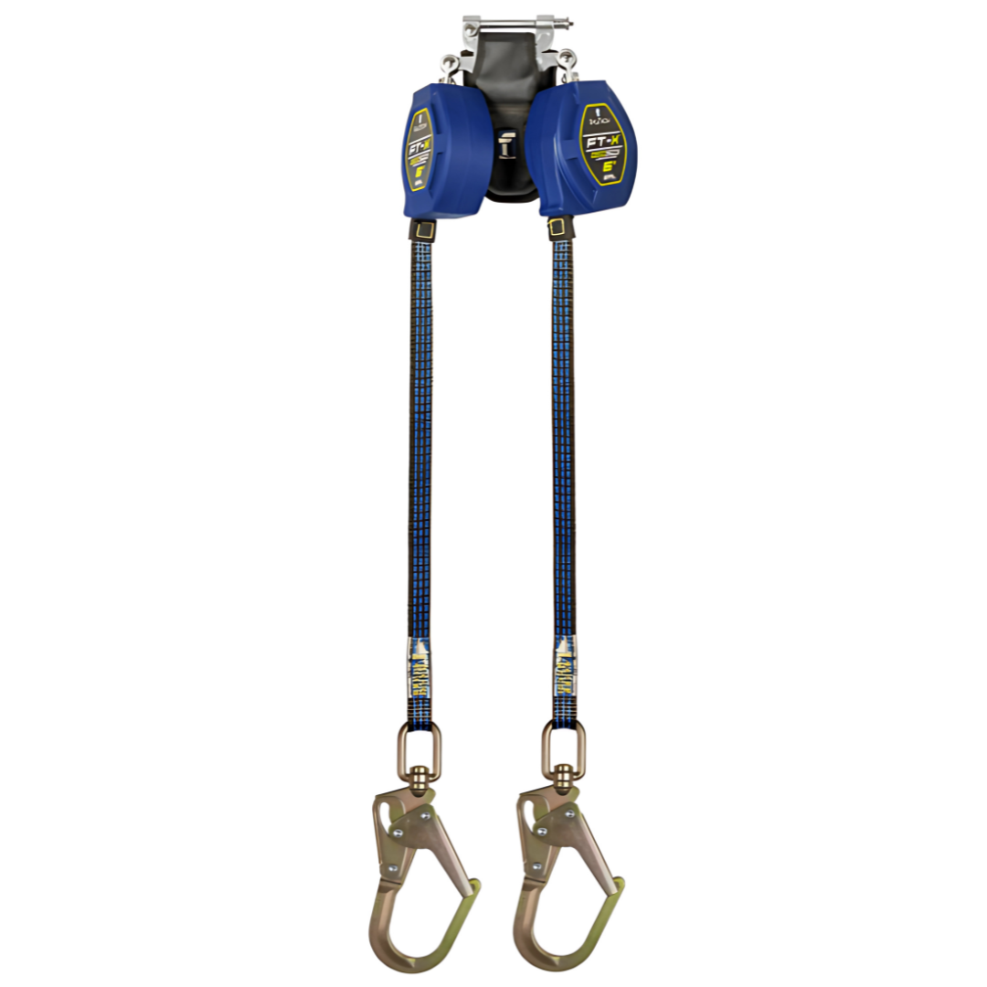 6' FT-X® EdgeCore Class 2 Leading Edge Personal SRL-P, Twin-leg with Steel Swivel Mini Rebar Hooks