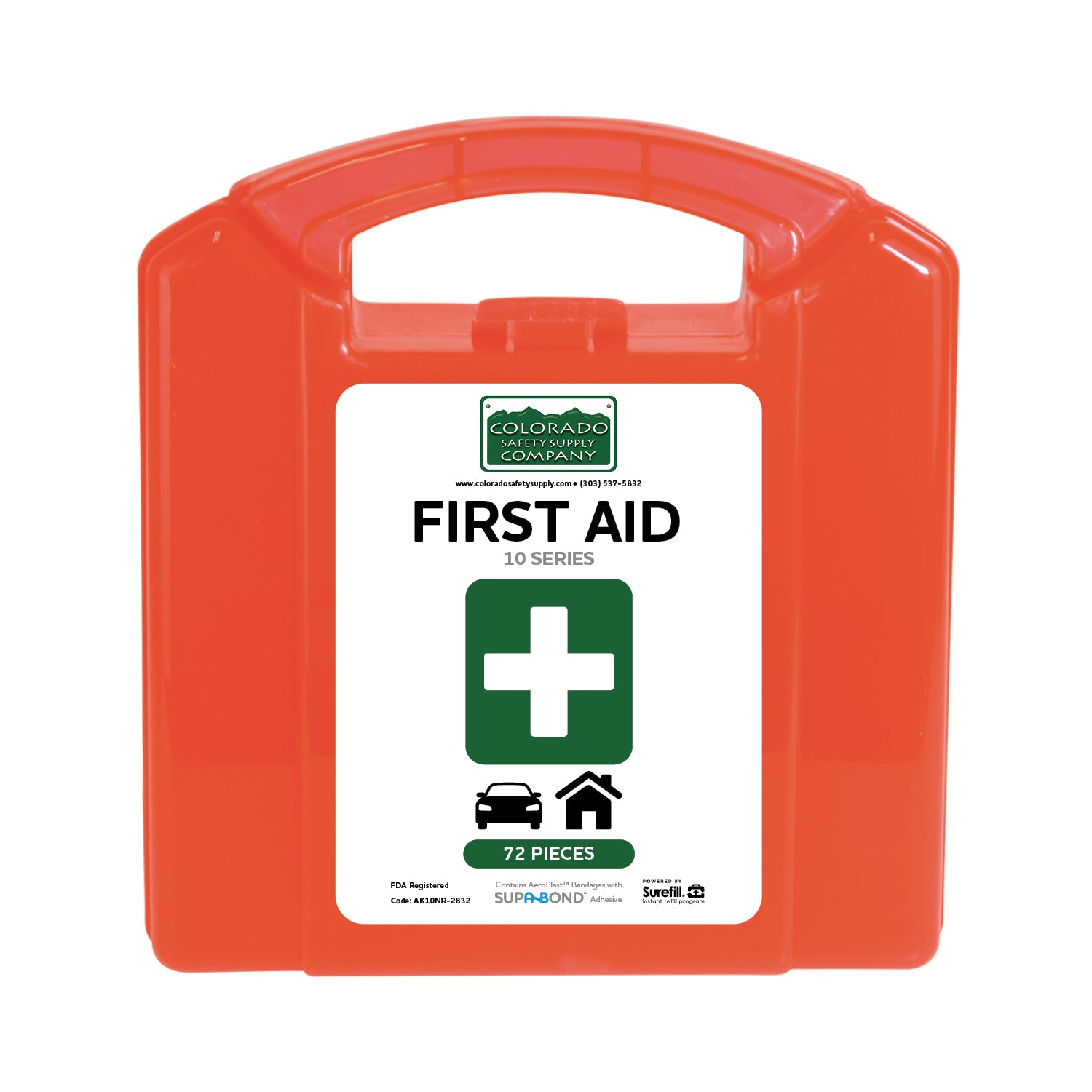 Surefill ALL PURPOSE 10 Series First Aid Kit – Red Translucent Case