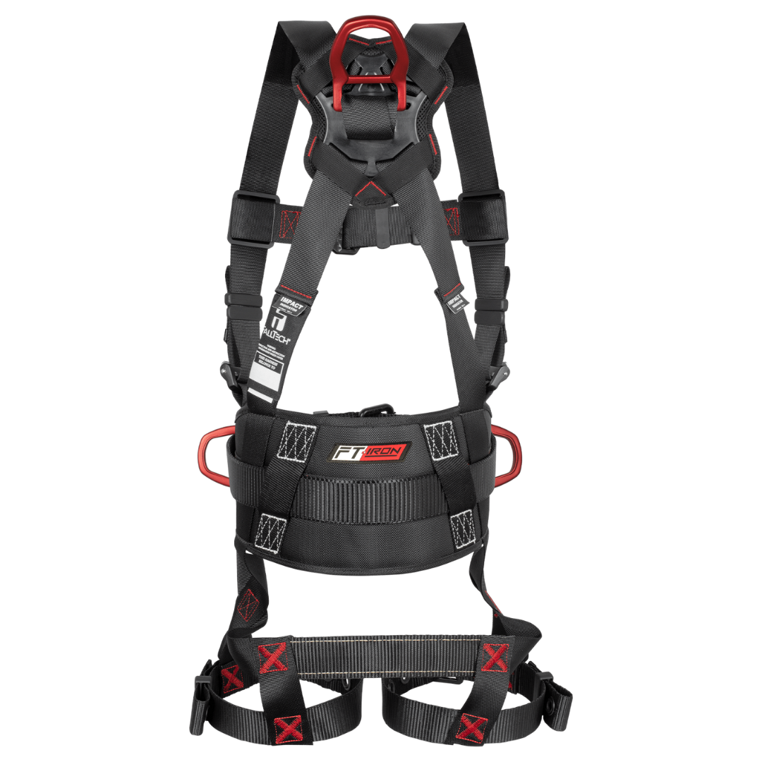 8144B - FT-Iron™ 3D Construction Belted Full Body Harness, Tongue Buckle Leg Adjustment