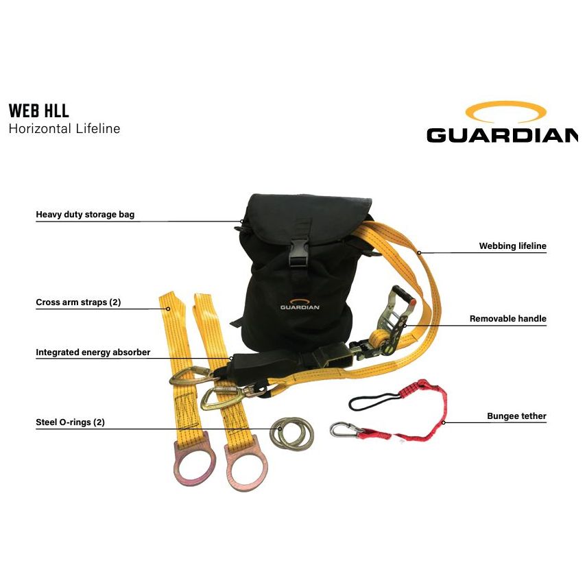 WEB HLL - TEMPORARY HORIZONTAL LIFELINE with Ratchet