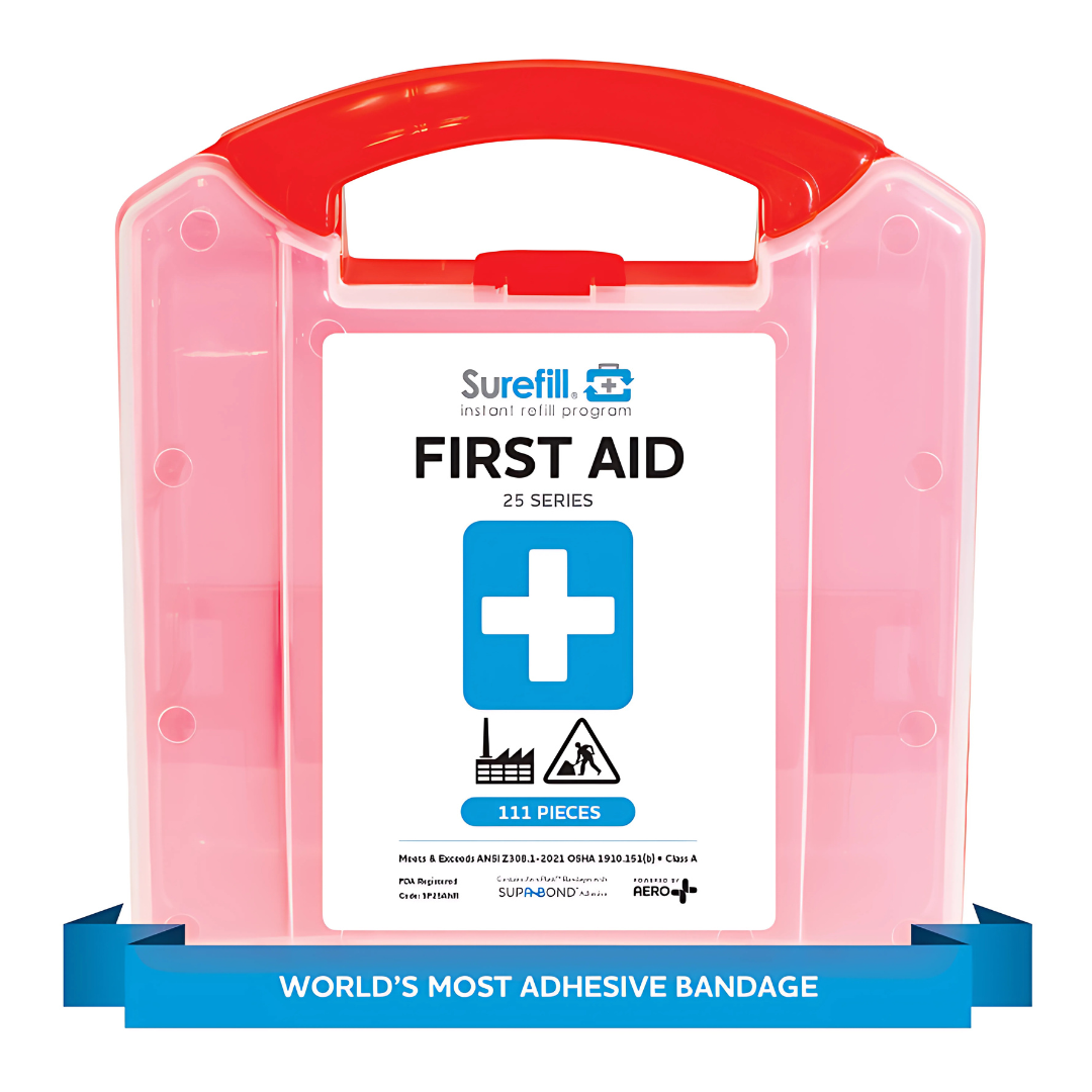 Surefill 25 Series ANSI A First Aid Kit – Red Translucent Case