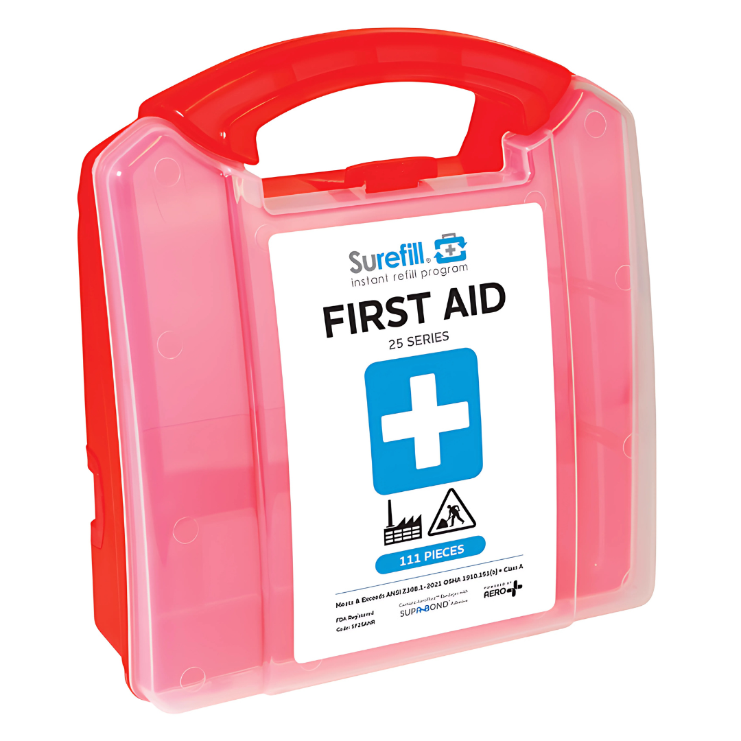 Surefill 25 Series ANSI A First Aid Kit – Red Translucent Case