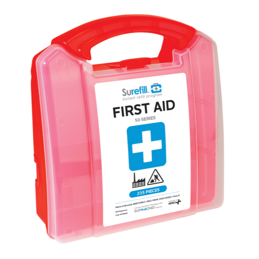 Surefill 50 Series ANSI A First Aid Kit – Red Translucent Case