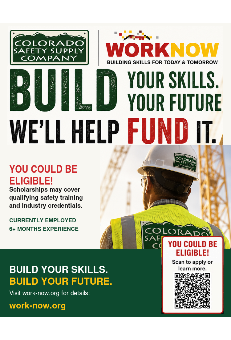 Colorado Safety Supply and WORKNOW scholarship opportunity for safety training and industry-recognized credentials.