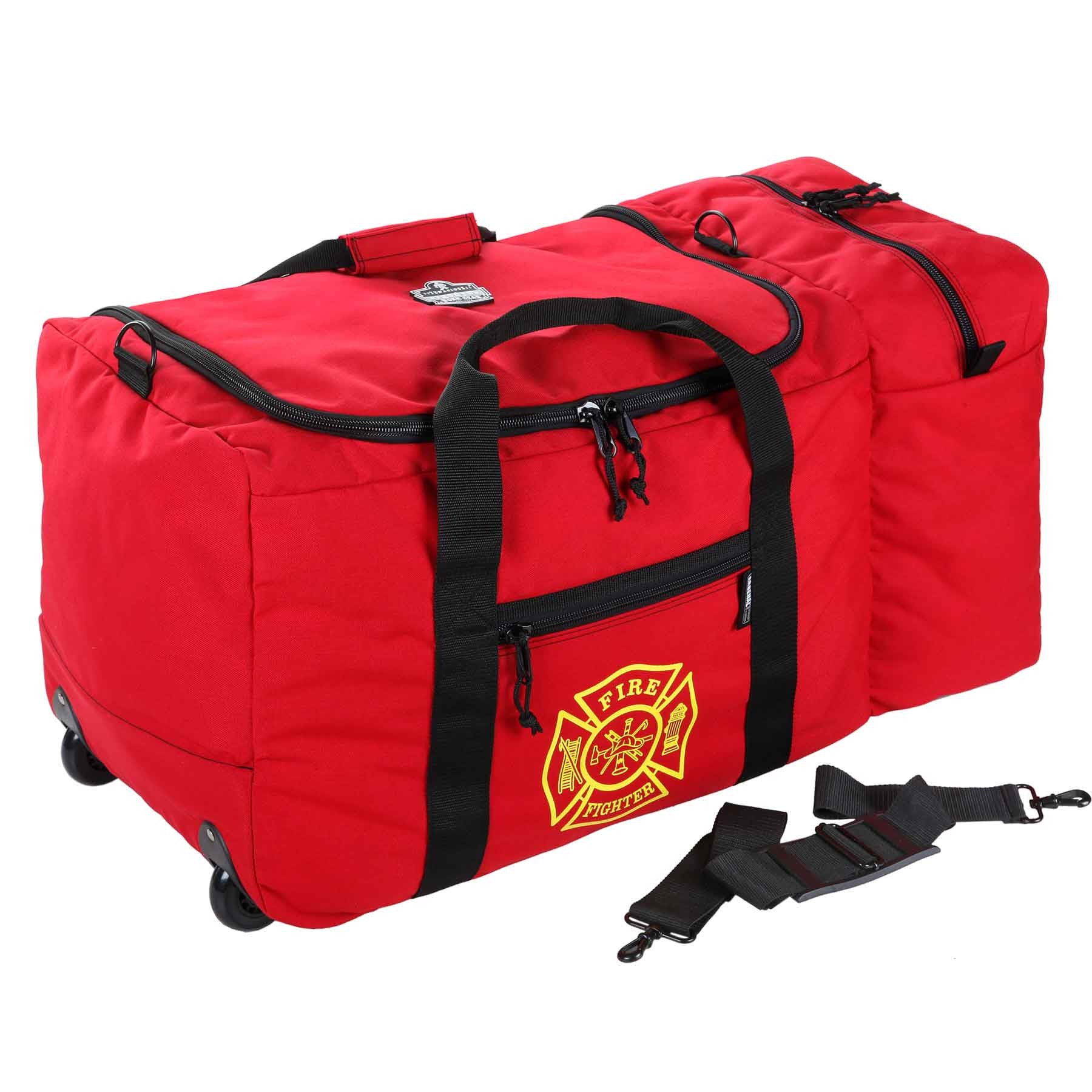 gear bag with wheels Ergodyne Arsenal 5005W Red Wheeled Fire & Rescue Gear Bag