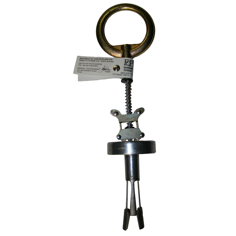 1770 - Portable and reusable concrete hole anchor for 3/4" hole