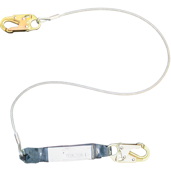 470AK - 6 ft Wire Rope Lanyard with Kevlar Shock Absorber