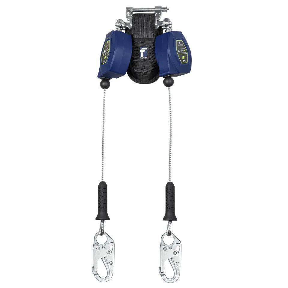 82808TP1 - 8' Cable FT-X Class 2 LE SRL, Twin-leg with Steel Snap Hooks