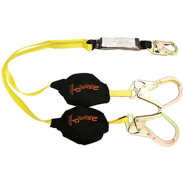 R444A - 6' Dual-Leg Shock Absorbing 1" Web Lanyard with U-Res-Q