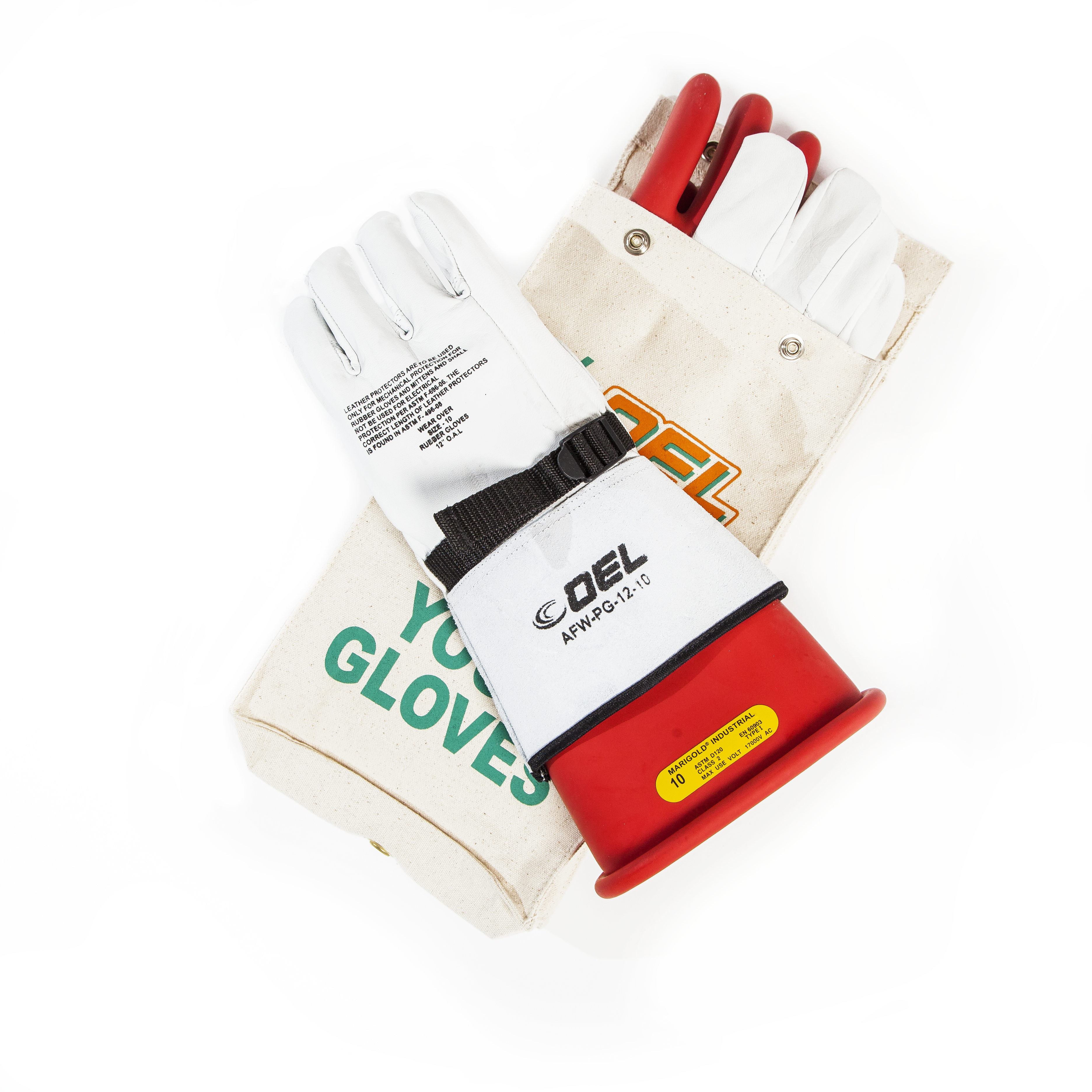 IRG214 - Class 2 (17,000 VOLTS) 14" Length Rubber Glove Kits