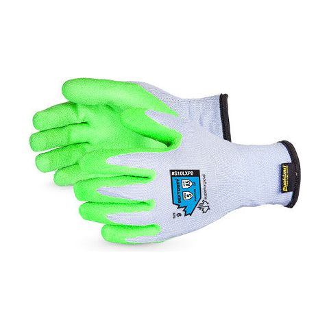 Dexterity® 10-Gauge Cotton/Poly Knit Glove with Hi-Viz Latex Palm Lined with Punkban™ (1 doz)