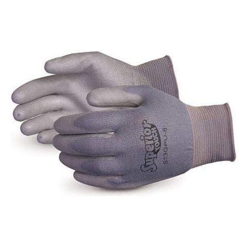 Superior Touch 13-gauge Grey Nylon Knit with Polyurethane Palms (1 doz)