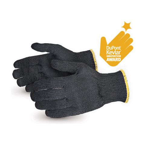 Superior Glove SBKG/XL Heavyweight Cut Resistant Black Kevlar Glove (12 Pack)