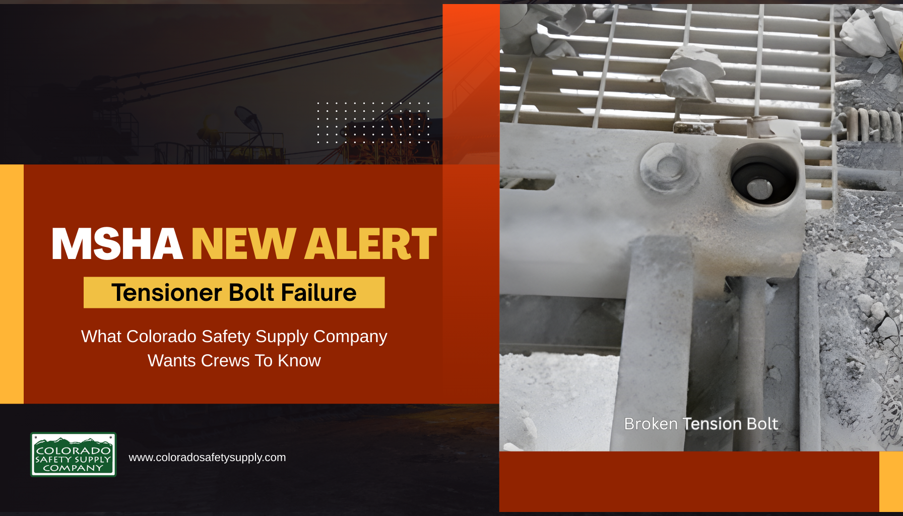 Tensioner bolt on heavy equipment.