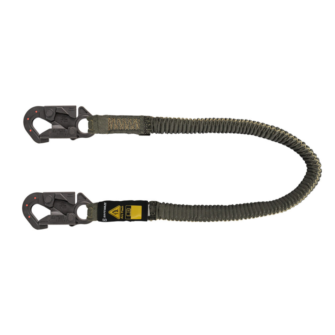 Arc Flash 6′ Stretch Internal Energy Absorbing Lanyard: Aramid, DE Snap Hook