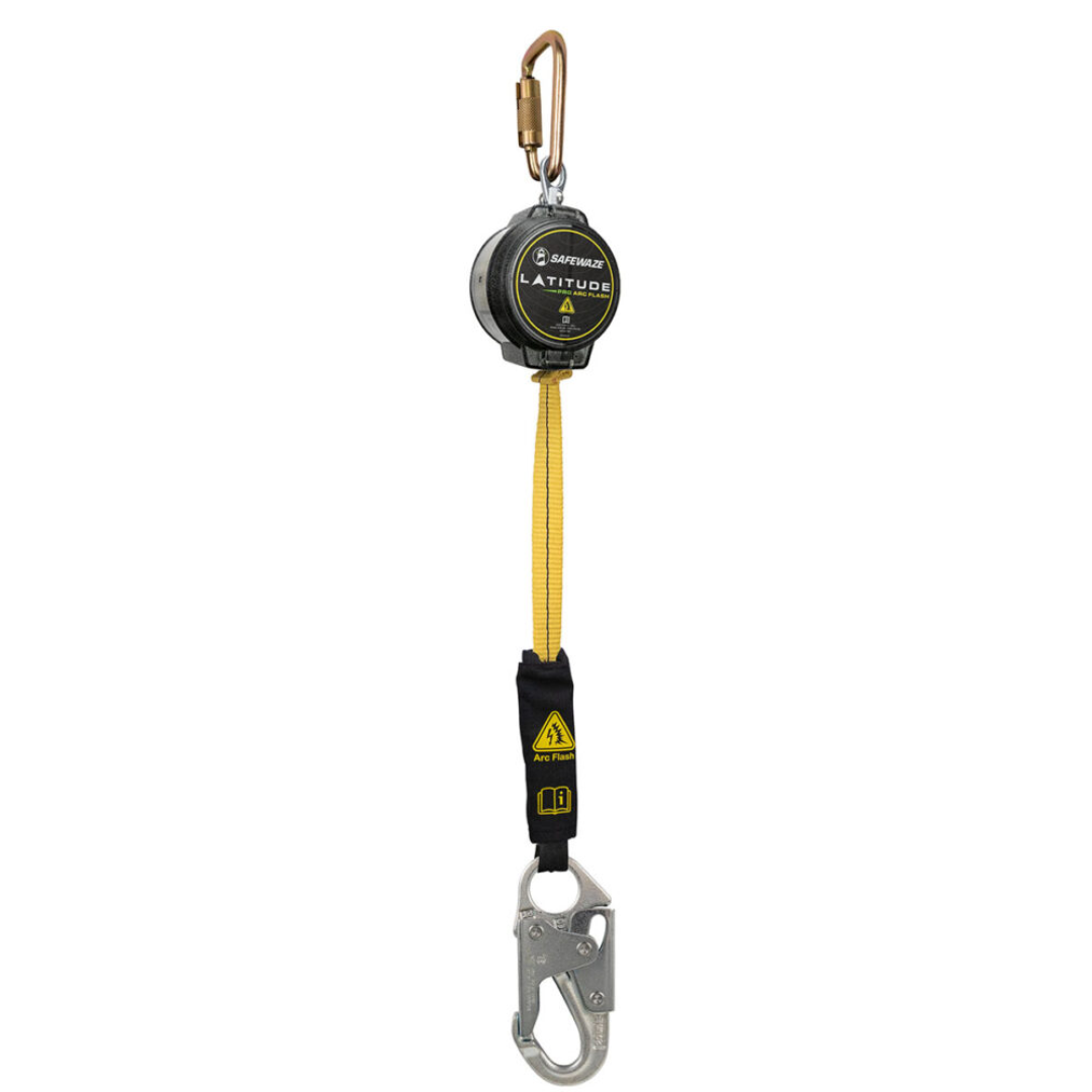 Latitude Pro Arc Flash 10' Single SRL-P: Steel Carabiner, Snap Hook
