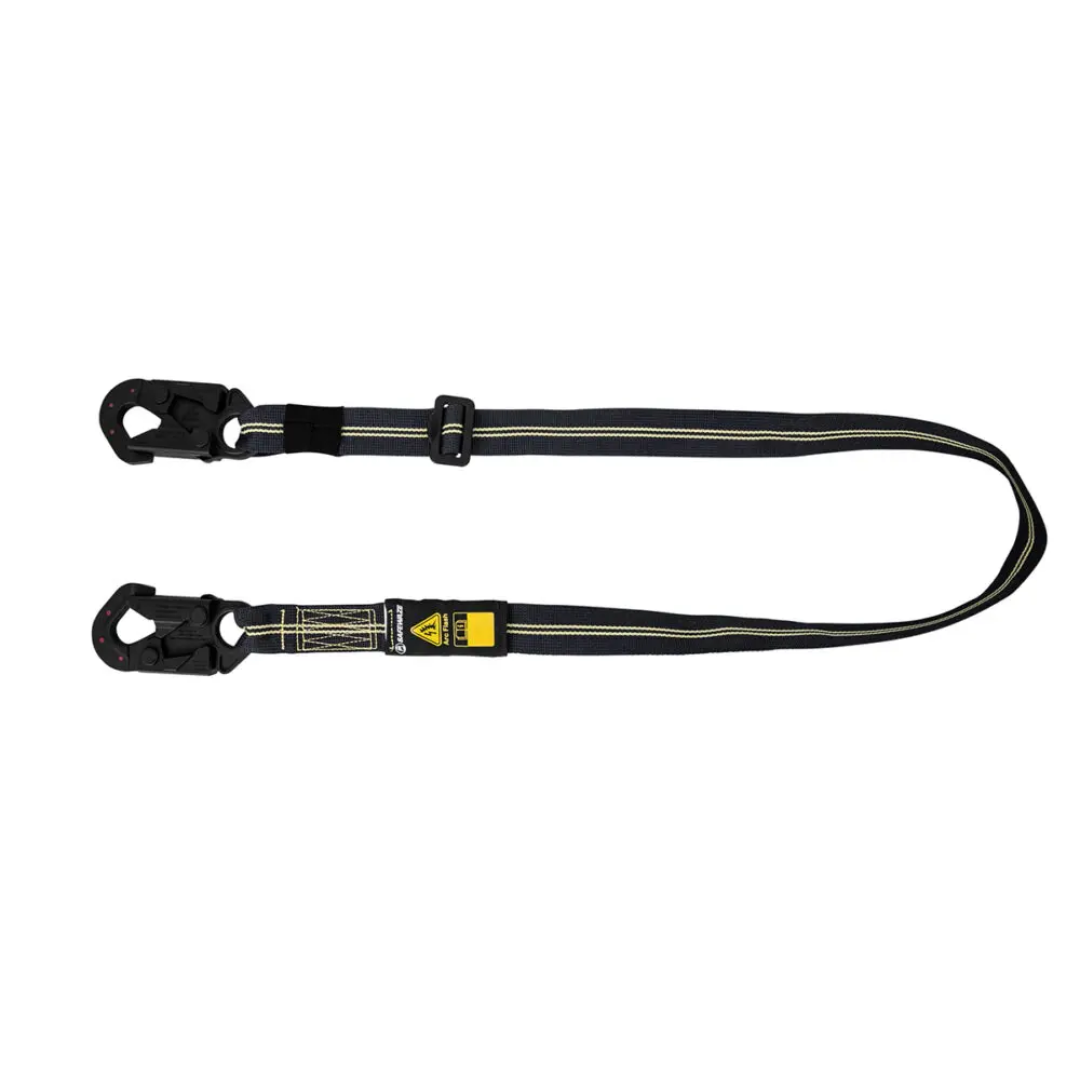 Arc Flash 4′-6′ Aramid Web Restraint Lanyard with DE Snap Hooks