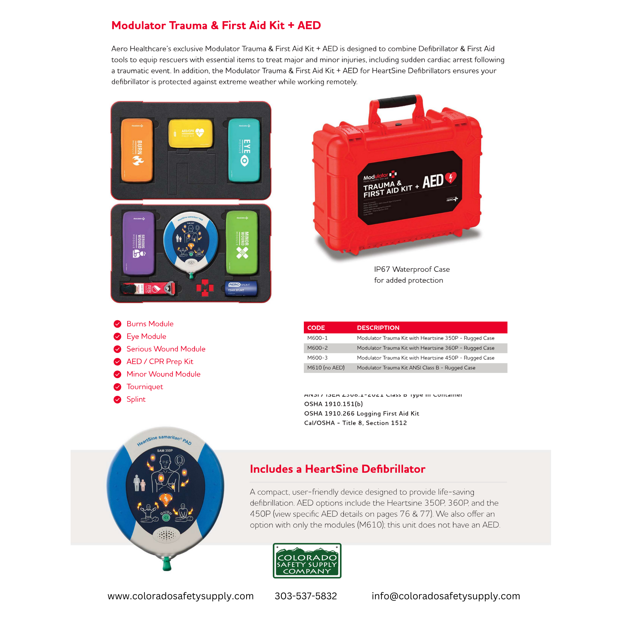 Modulator Trauma & First Aid Kit + AED