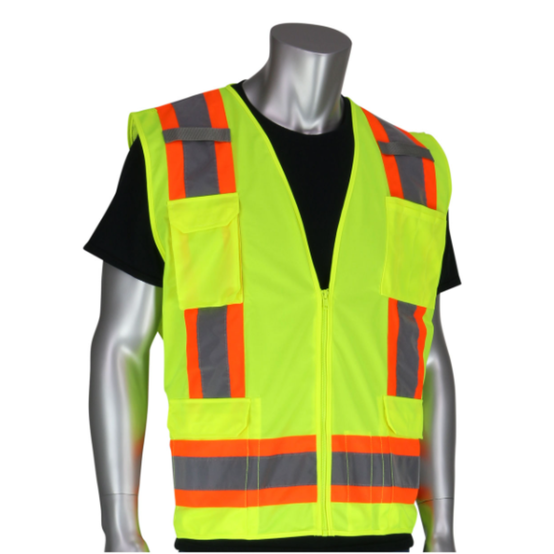 PIP ANSI Type R Class 2 Two-Tone Eleven Pocket Surveyors Vest