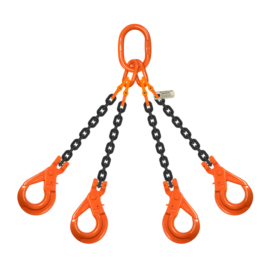 3/8" x 15 ft Type QOSL 4-Leg Grade 100 Chain Sling - 22900 lbs WLL