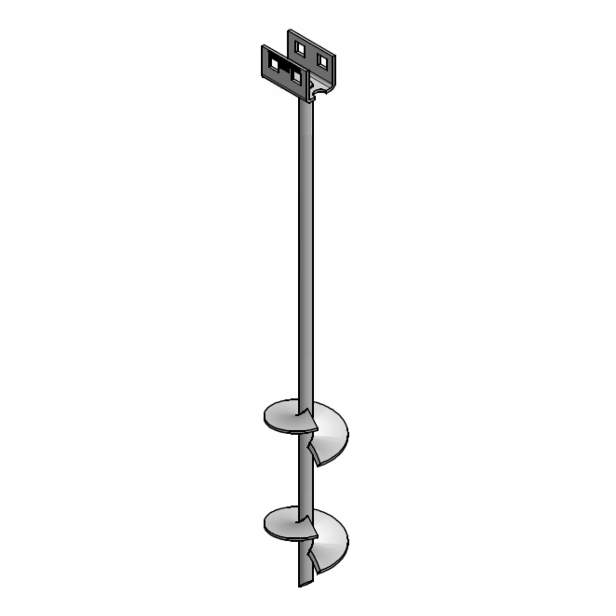 Iron Root Double Head Manufactured Home Earth Anchors B Model MI2H3/4 with 3/4 in. rod, 48 in. long, 6 in. helix, Class 4A