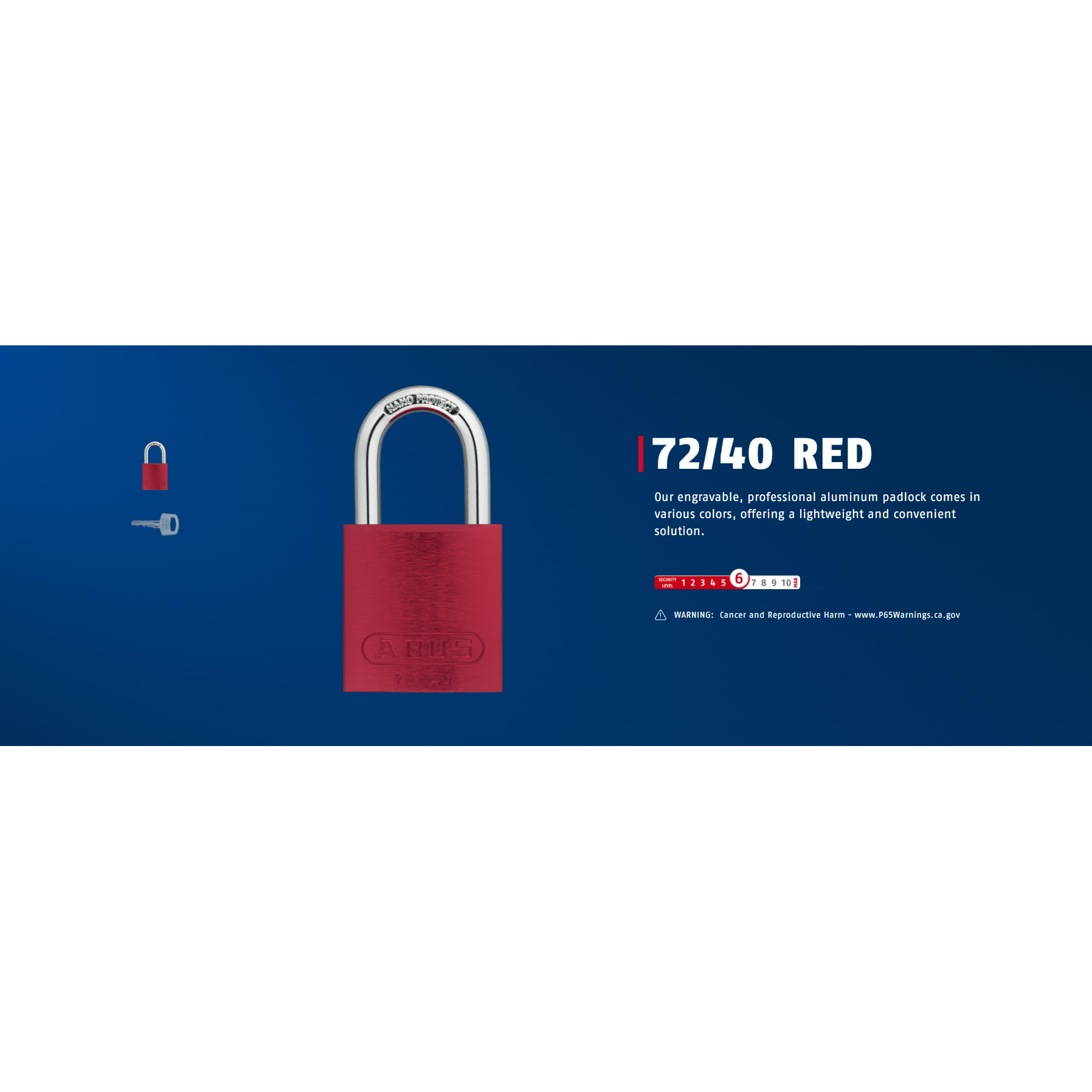 ABUS 72/40 Padlock aluminum (Keyed Alike or Keyed Different)