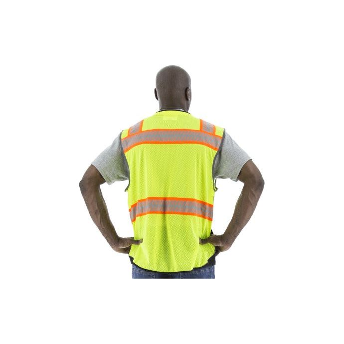 High Visibility Mesh Vest with DOT Reflective Chainsaw Striping, ANSI 2, R