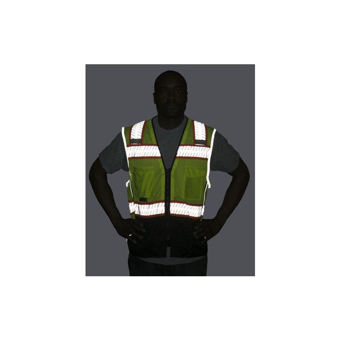 High Visibility Mesh Vest with DOT Reflective Chainsaw Striping, ANSI 2, R