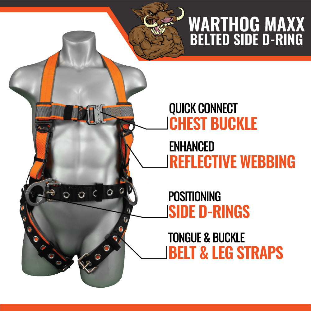 WARTHOG® MAXX Belted Side D-Ring Harness