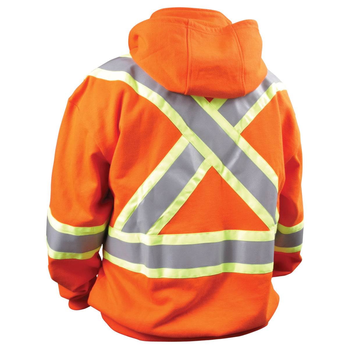 12 oz. Flame-Resistant Cotton Full-Zip Hooded Sweatshirt, Safety Orange