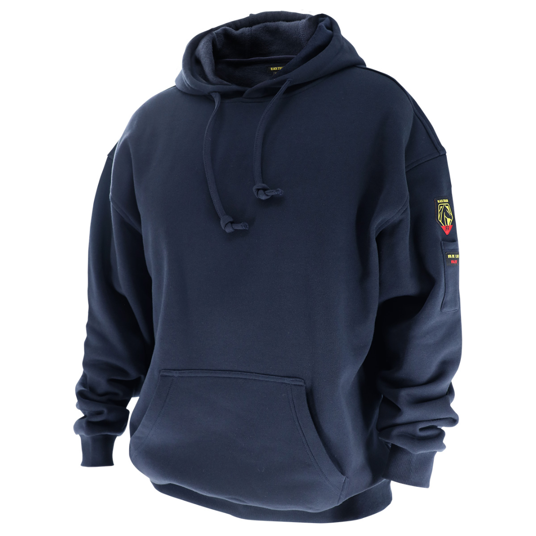 12 oz. AR/FR Cotton Pullover Hooded Sweatshirt, Navy
