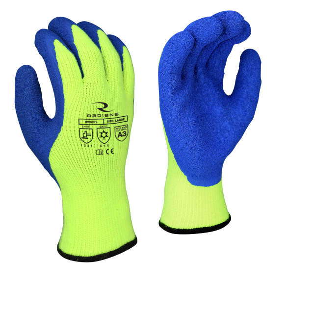 Radians RWG27 Cut Protection Level A3 Dipped Winter Gripper Glove