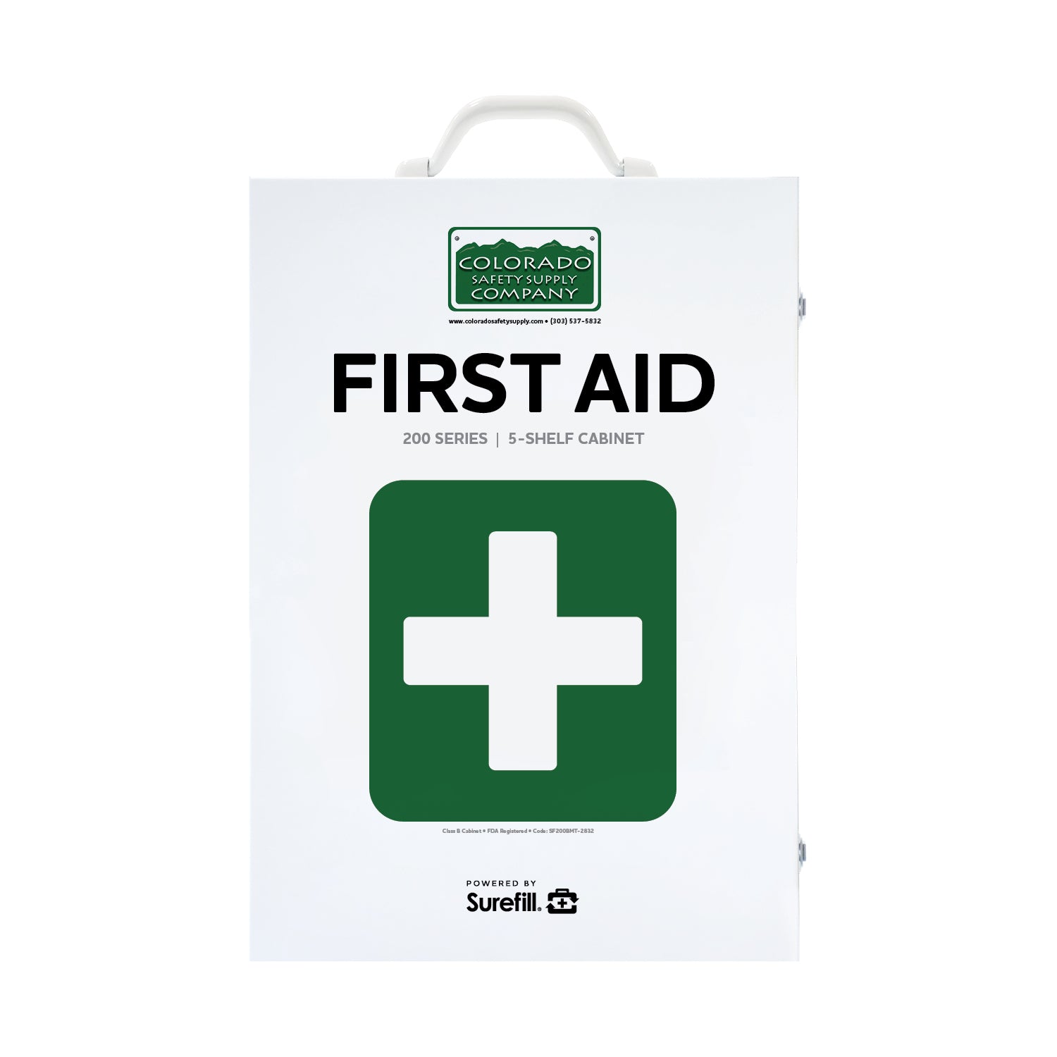 Surefill 5 Shelf Metal Cabinet 200 Series Class B First Aid (w/ Meds)