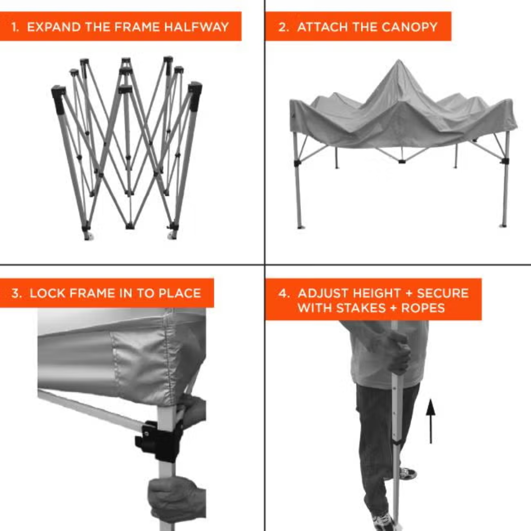 Shax 6002 - Heavy-Duty Pop-Up Tent - 10ft x 10ft