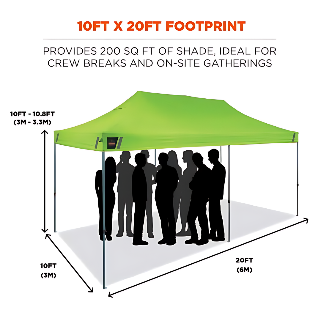 Shax 6004 - Heavy-Duty Pop-Up Tent - 10ft x 20ft