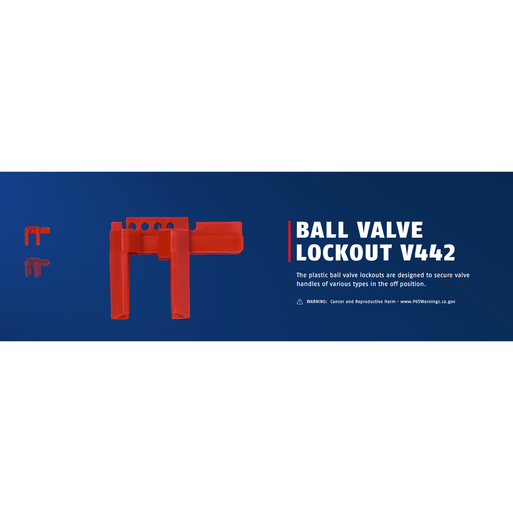 ABUS V442 Ball Valve Lockout 0.5-2.5” Red