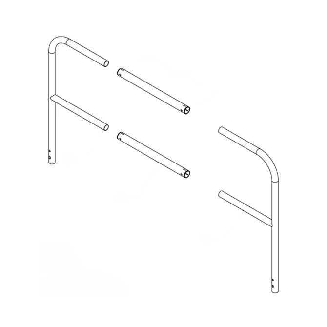 Tie Down 70850G Adjustable 3.5 ft. - 5 ft. Galvanized with Coating Roof Guardrail