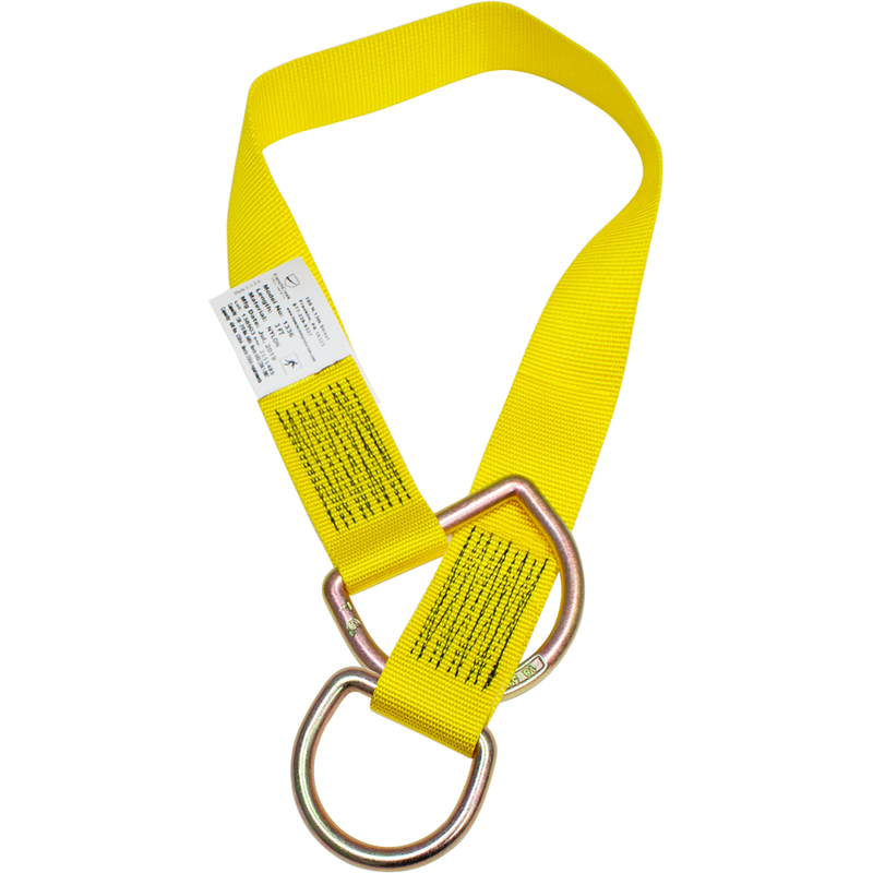 1324-10WP - French Creek  10 ft Double D-ring tie-off strap with wear pad.